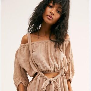 Free People Ready To Escape Crop Top Tan